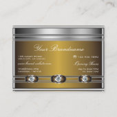 Elegant zilver met bruine kleuren Faux Strass Visitekaartje (Achterkant)