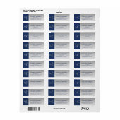 Elegant zilver monogram Navy blauwe retouradres L Etiket (Full Sheet)