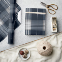 Elegant Zilver Navy Luxe Grid Staal Plaid Patroon
