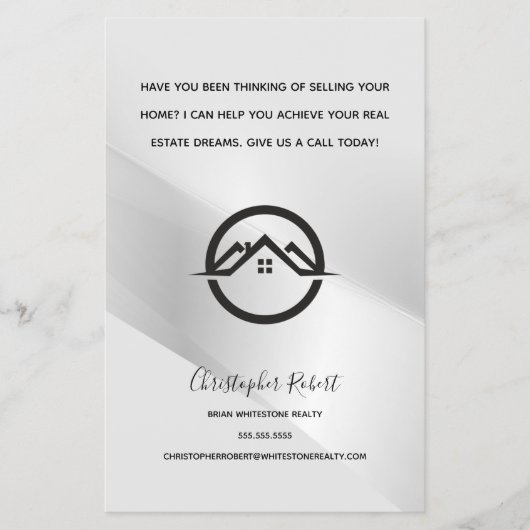 Elegant Zilver Onroerend Goed Flyer (Voorkant)
