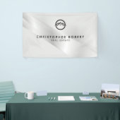 Elegant Zilver Onroerend Goed Spandoek (Beurs)