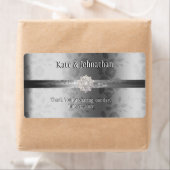 Elegant Zilver, Op Maat Gemaakte Trouw Wijn Etiket (Insitu)