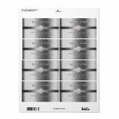 Elegant Zilver, Op Maat Gemaakte Trouw Wijn Etiket (Full Sheet)