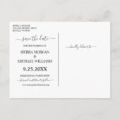 Elegant Zilver Paarse Bloemen Save the Date Bruilo Aankondigingskaart (Achterkant)