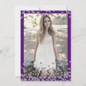 Elegant Zilver Paarse Confetti Foto Zoet 16 Kaart (Achterkant)