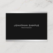 Elegant zilver professioneel modern eenvoudig ontw visitekaartje (Voorkant)