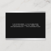 Elegant zilver professioneel modern eenvoudig ontw visitekaartje (Achterkant)