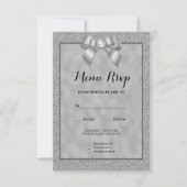 Elegant Zilver & Stijlvolle Glitter Menu RSVP (Voorkant)