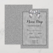 Elegant Zilver & Stijlvolle Glitter Menu RSVP (Voorkant / Achterkant)