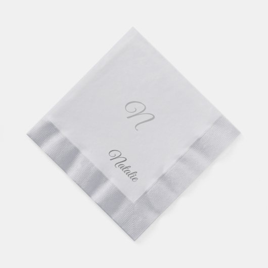 Elegant zilver, vast, monogrammen Napkins Servet (Hoek)