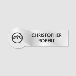 Elegant Zilver Vastgoed Naamplaatje