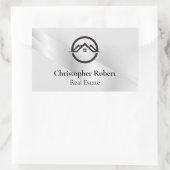 Elegant Zilver Vastgoed Rechthoekige Sticker (Tas)