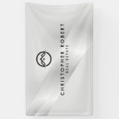 Elegant Zilver Vastgoed Spandoek (Verticaal)