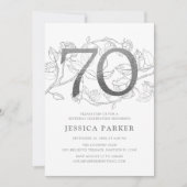 Elegant zilver wit 70e verjaardag kaart (Voorkant)