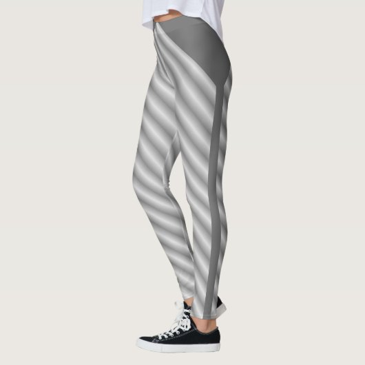 Elegant zilver wit gestreept leggings (Links)