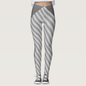 Elegant zilver wit gestreept leggings (Voorkant)