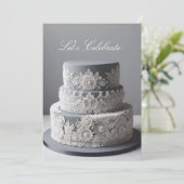 ELEGANT ZILVER & WIT JUBILEUM KAART (Staand voorkant)