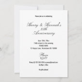 ELEGANT ZILVER & WITTE TROUWDAg Kaart (Achterkant)