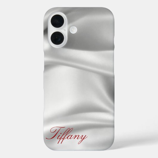 Elegant Zilver Zijde | Platinum Custom Phone Case (Achterkant)