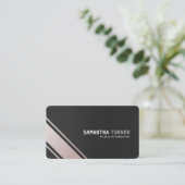 Elegant Zilver Zwart Getextureerd Professioneel Aa Visitekaartje (Staand voorkant)