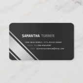 Elegant Zilver Zwart Getextureerde Professionele C Visitekaartje (Achterkant)