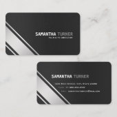 Elegant Zilver Zwart Getextureerde Professionele C Visitekaartje (Voorkant / Achterkant)