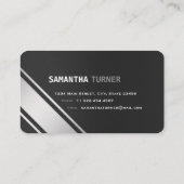 Elegant Zilver Zwart Getextureerde Professionele C Visitekaartje (Achterkant)
