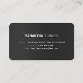 Elegant Zilver Zwart Getextureerde Professionele C Visitekaartje (Achterkant)