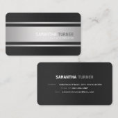 Elegant Zilver Zwart Getextureerde Professionele C Visitekaartje (Voorkant / Achterkant)