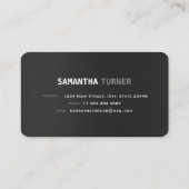 Elegant Zilver Zwart Getextureerde Professionele C Visitekaartje (Achterkant)