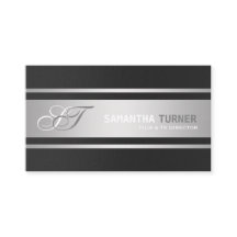 Elegant Zilver Zwart Professioneel Aangepast Monog