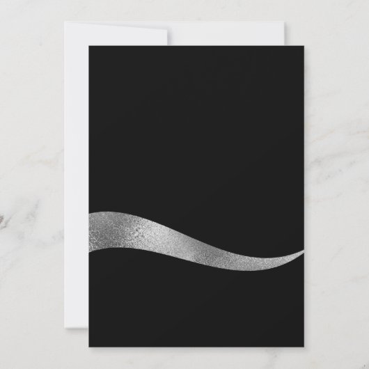 Elegant zilver zwart zoet zestien verjaardagsfeest kaart (Achterkant)