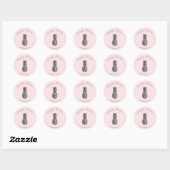 Elegant  zilveranananas roze make-up ronde sticker (Vel)
