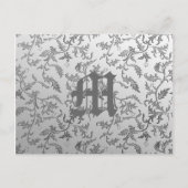 Elegant zilverbrocade briefkaart (Voorkant)