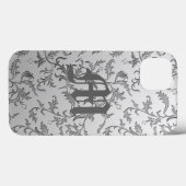 Elegant zilverbrocade Case-Mate iPhone case (Achterkant (horizontaal))