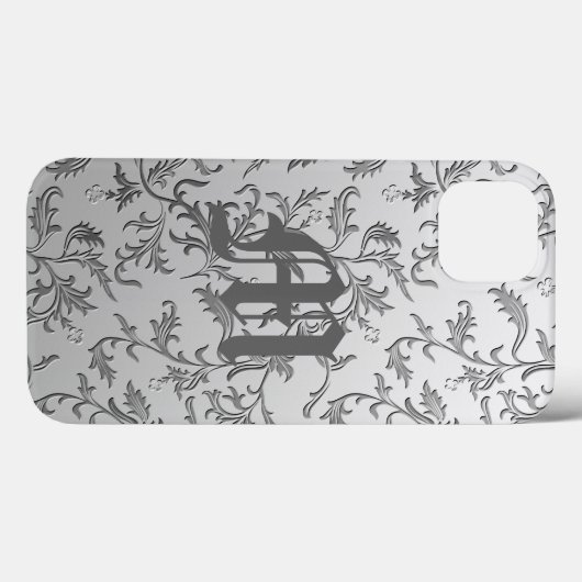 Elegant zilverbrocade Case-Mate iPhone case (Achterkant (horizontaal))