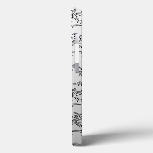 Elegant zilverbrocade Case-Mate iPhone case (Achterkant / Links)