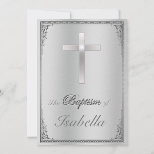 Elegant zilverdamper en zilverdwarsbalk kaart (Voorkant)