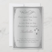 Elegant zilverdamper en zilverdwarsbalk kaart (Achterkant)