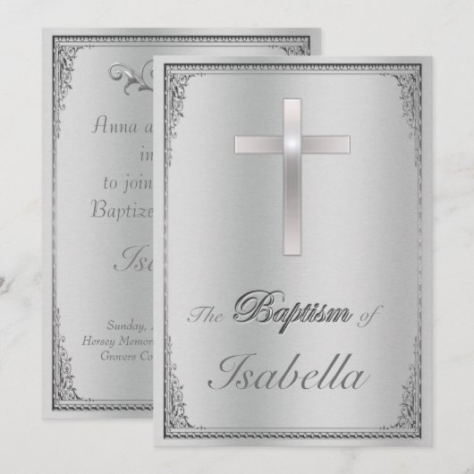 Elegant zilverdamper en zilverdwarsbalk kaart (Voorkant / Achterkant)