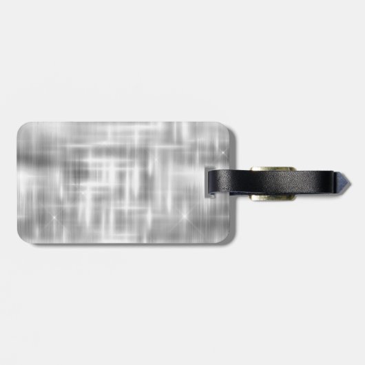 Elegant zilverdruppelglitter monogram bagage t la bagagelabel (Achterkant horizontaal)