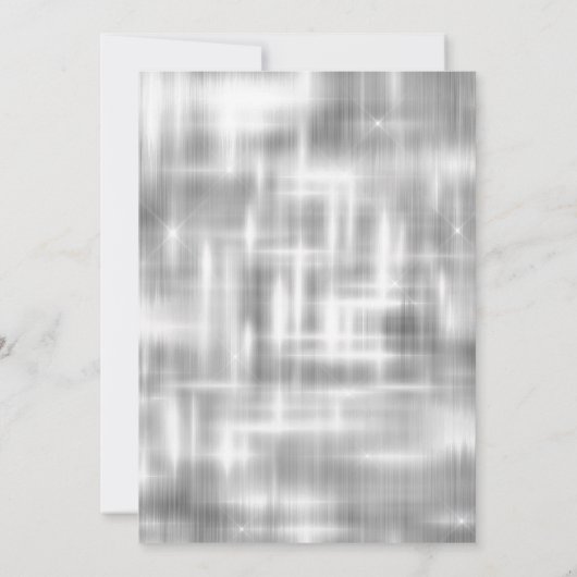 Elegant zilverdruppelglittermonogram kaart (Achterkant)