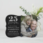 Elegant Zilveren 25e Hochfeest met foto Kaart (Staand voorkant)
