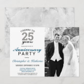 Elegant Zilveren 25e Hochzeitstag Kaart (Voorkant / Achterkant)