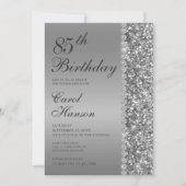 Elegant zilveren 85ste verjaardagsfeest kaart (Voorkant)