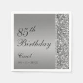 Elegant zilveren 85ste verjaardagsfeest servet (Voorkant)