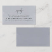 Elegant Zilveren Blauw Bruiloft Details Waterverf Informatiekaartje (Voorkant / Achterkant)