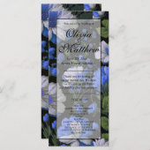 Elegant zilveren blauw wit elegante retro bloemen (Voorkant / Achterkant)