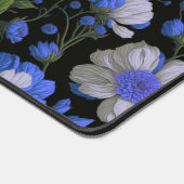 Elegant zilveren blauw wit elegante retro bloemen bureaumat (Hoek)