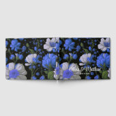 Elegant zilveren blauw wit elegante retro bloemen gastenboek (Volledig)